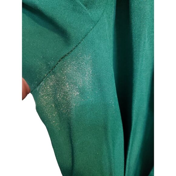 1980s Vintage CB Collections Women's Size 16 Green Sheath Dress w/ Gold Buttons - Picture 9 of 9